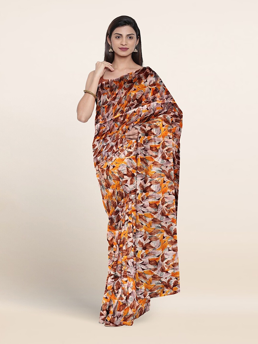 

Pothys Floral Printed Saree, Orange