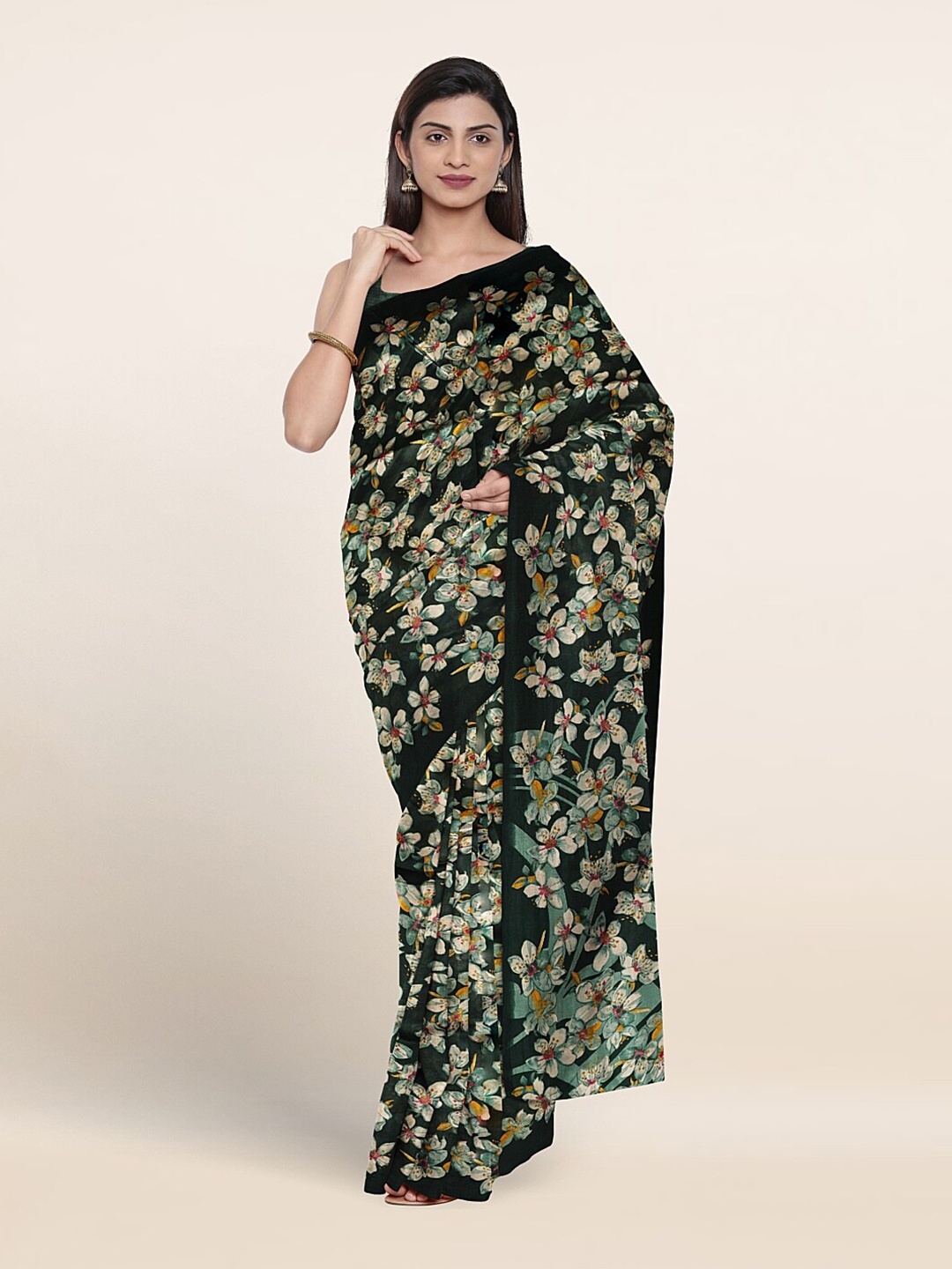 

Pothys Floral Printed Saree, Green