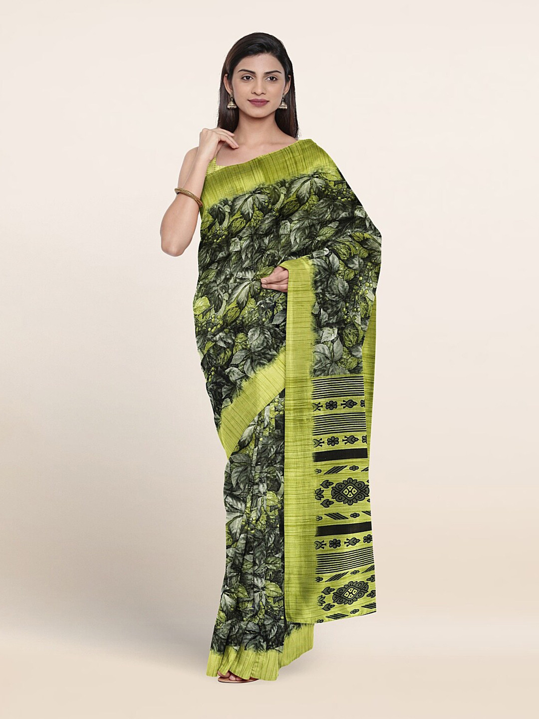 

Pothys Floral Printed Saree, Green