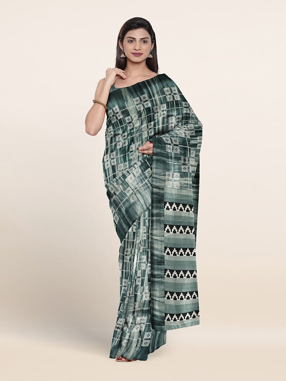 

Pothys Bandhani Printed Saree, Green