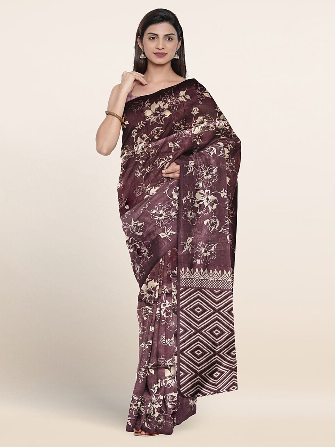 

Pothys Floral Printed Saree, Purple