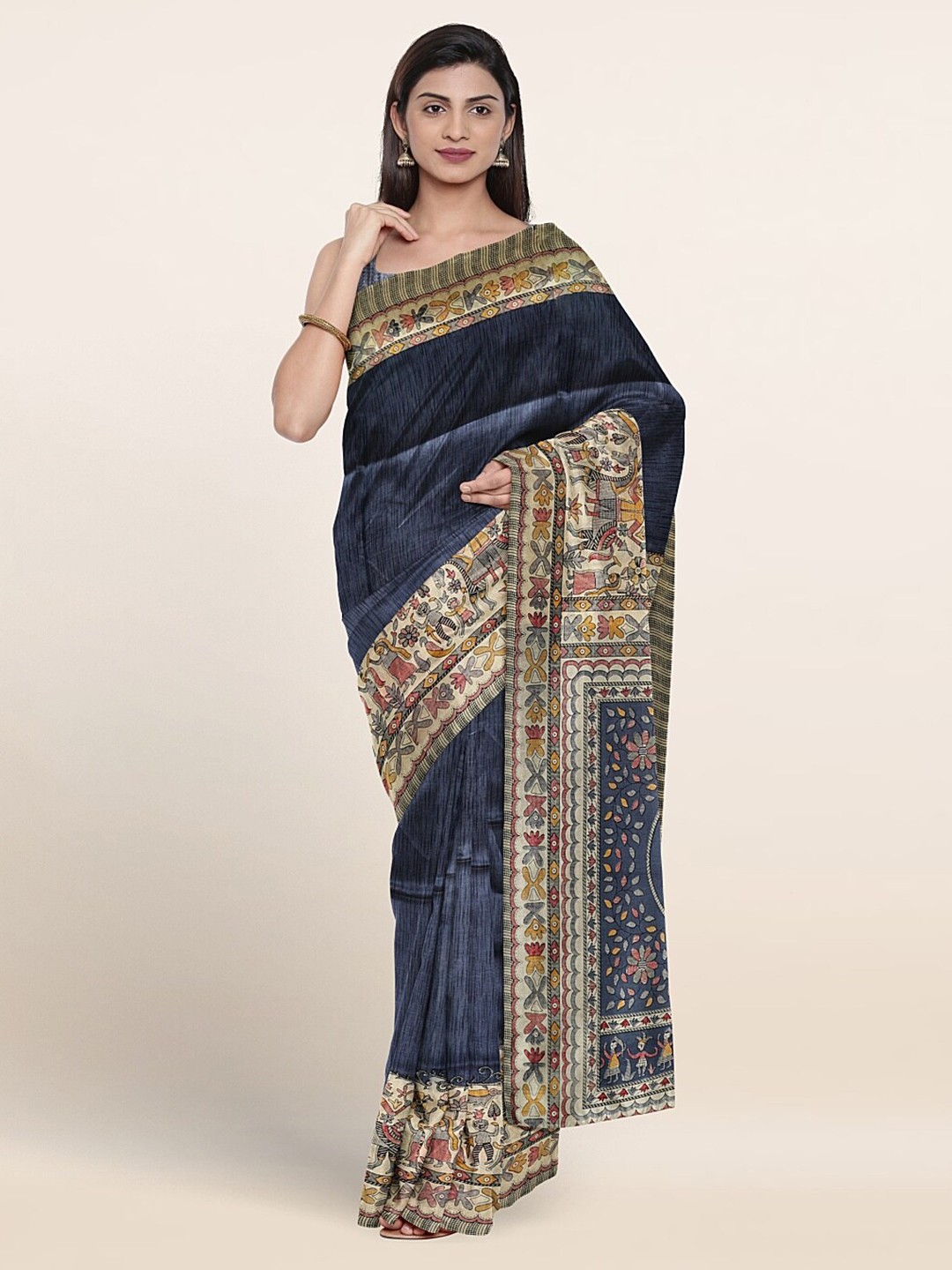 

Pothys Ethnic Motifs Printed Saree, Blue