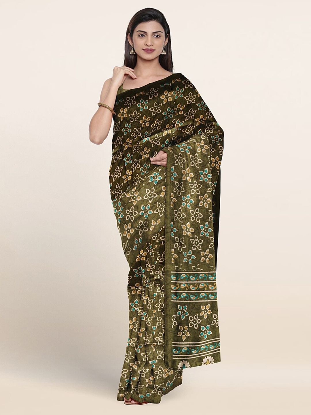 

Pothys Ethnic Motifs Printed Saree, Green