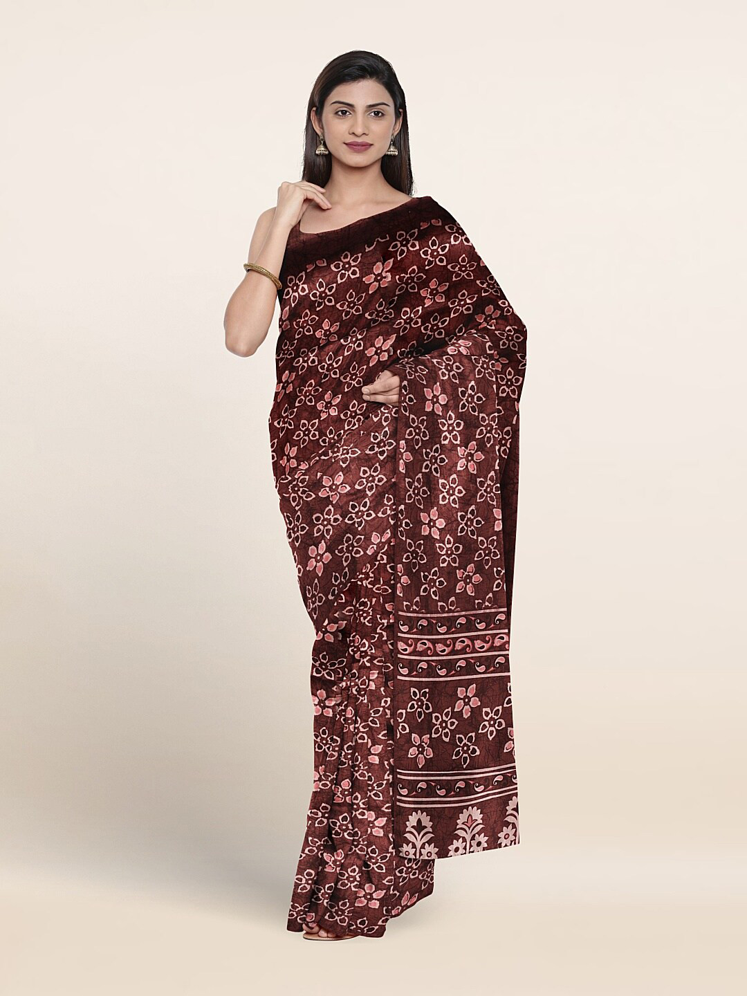 

Pothys Ethnic Motifs Printed Saree, Purple
