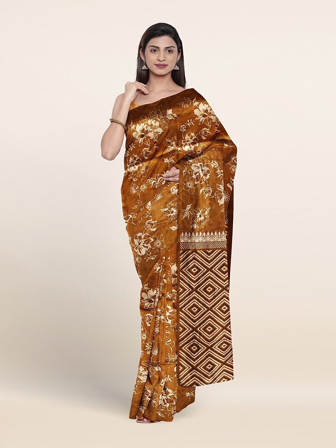 

Pothys Floral Printed Saree, Mustard