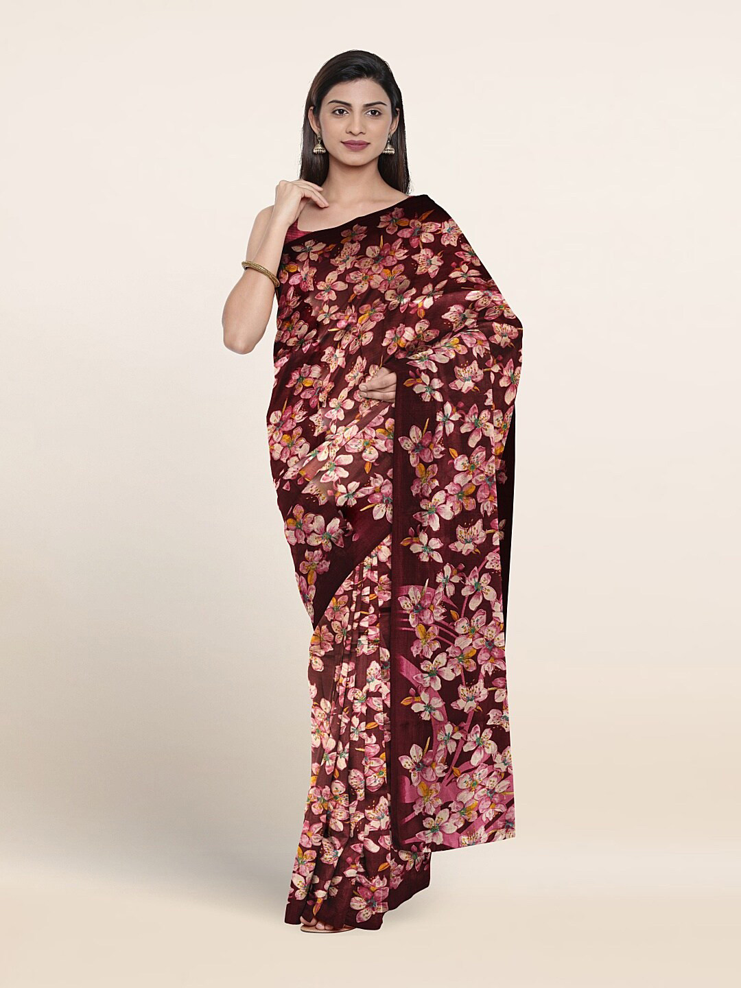 

Pothys Floral Printed Saree, Purple