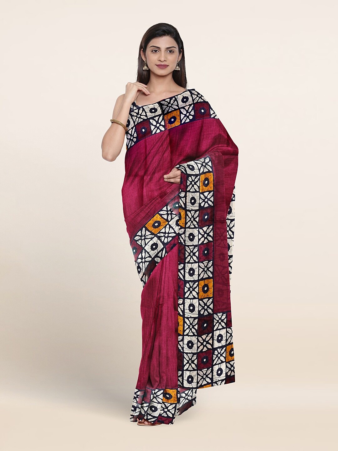 

Pothys Ethnic Motifs Printed Saree, Purple