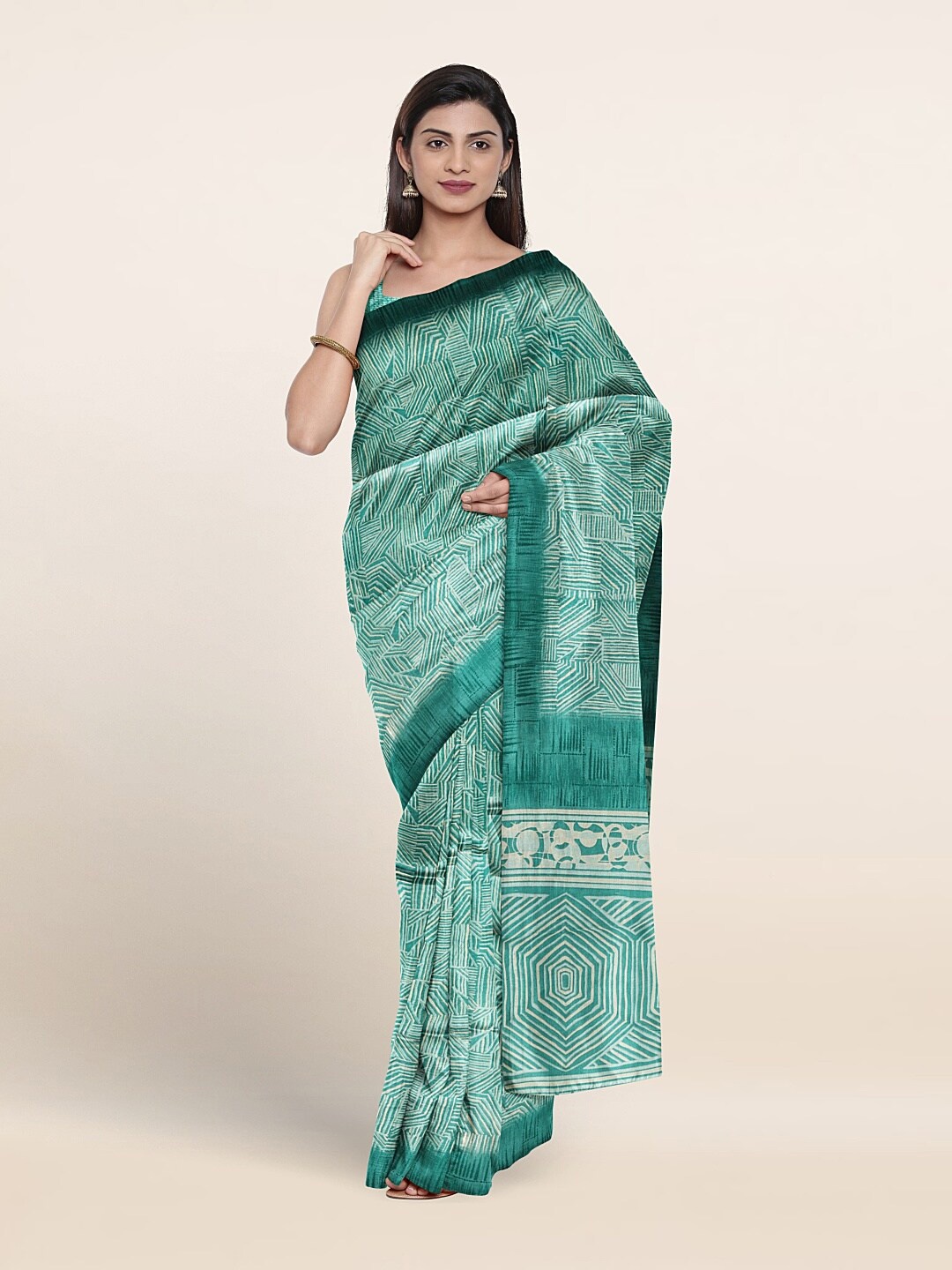 

Pothys Ethnic Motifs Printed Saree, Blue