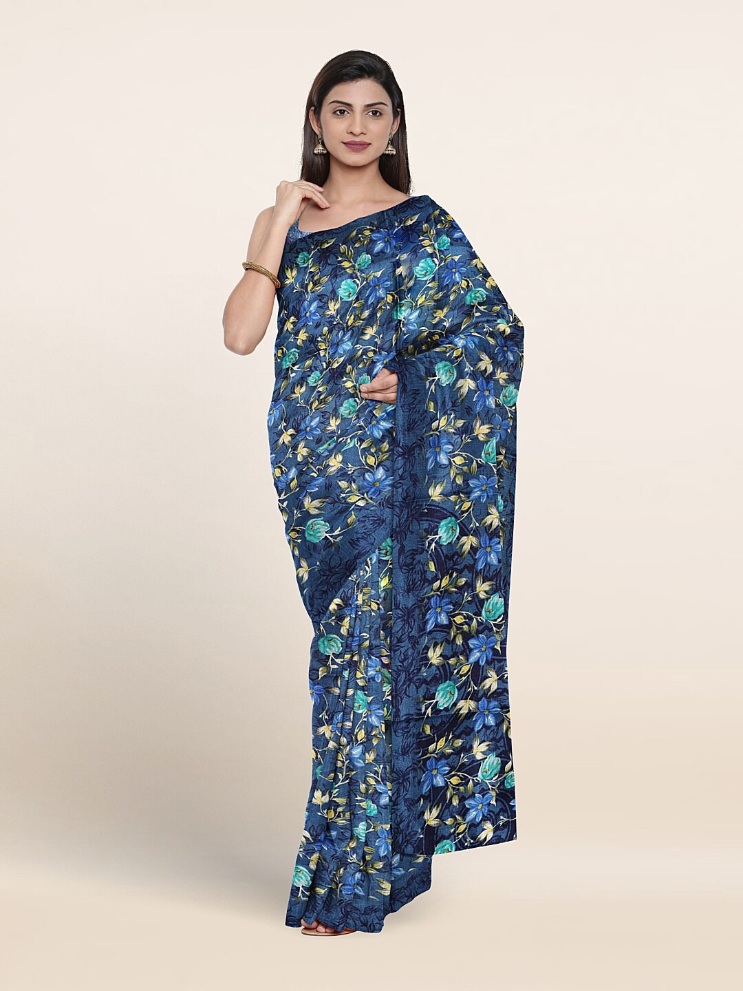 

Pothys Floral Printed Saree, Blue