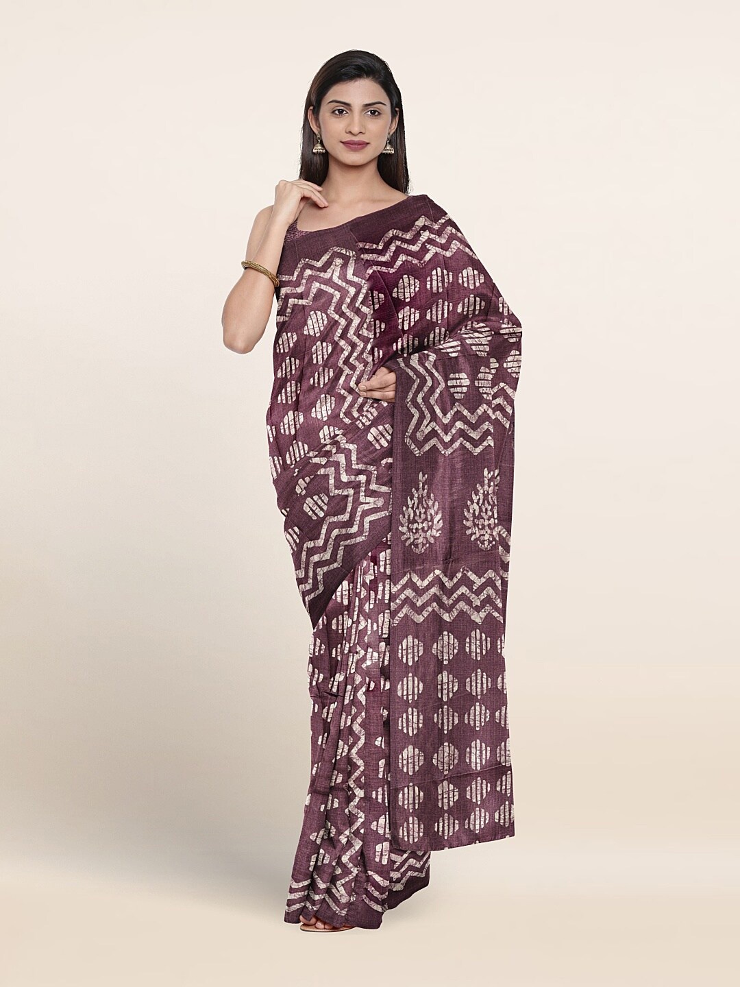 

Pothys Ethnic Motifs Printed Saree, Lavender