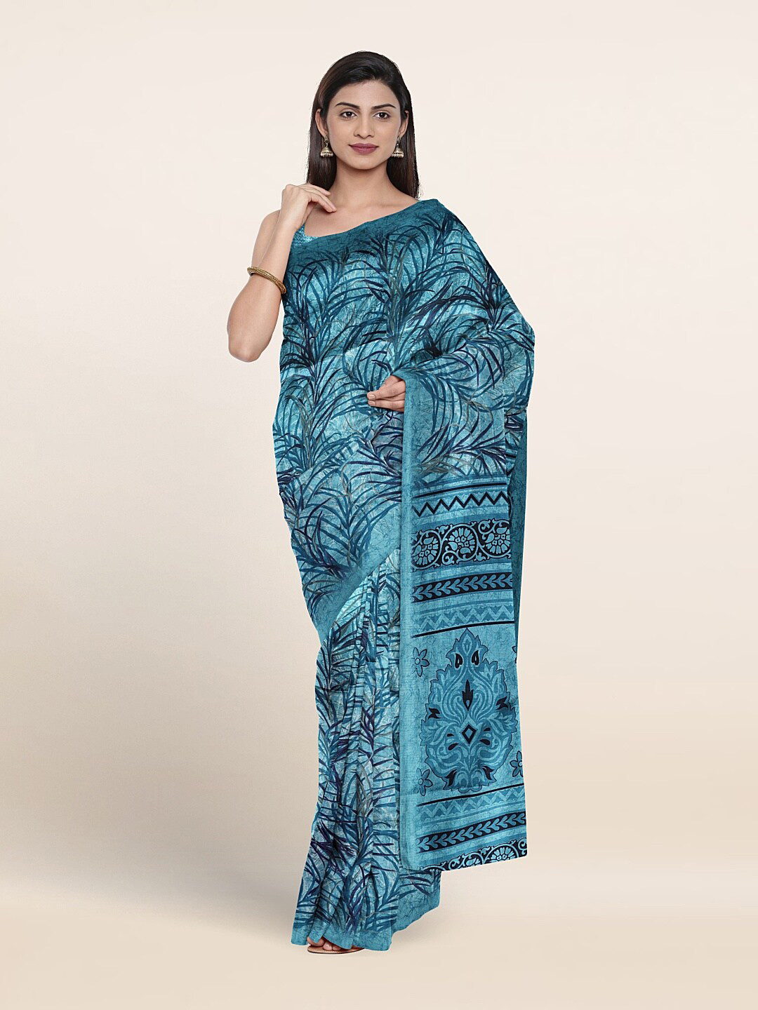 

Pothys Floral Printed Saree, Blue