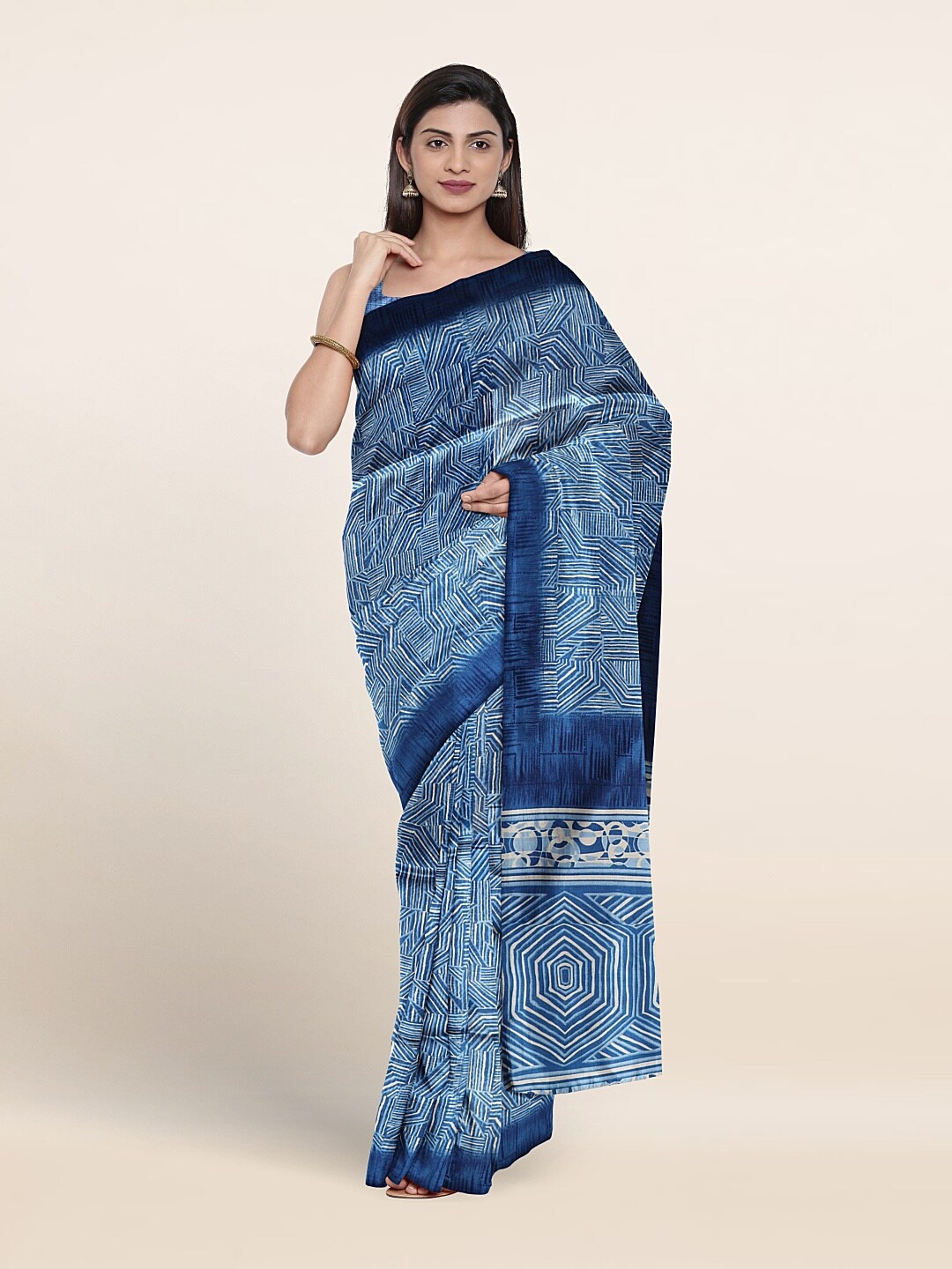 

Pothys Abstract Printed Saree, Blue