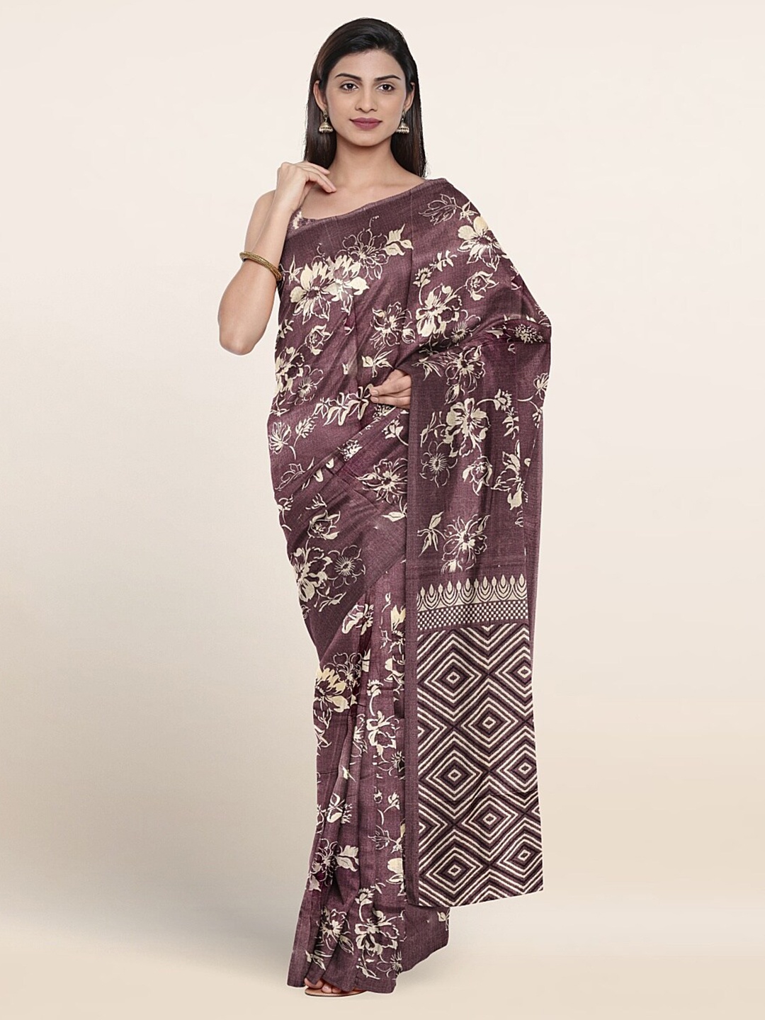 

Pothys Floral Printed Saree, Purple
