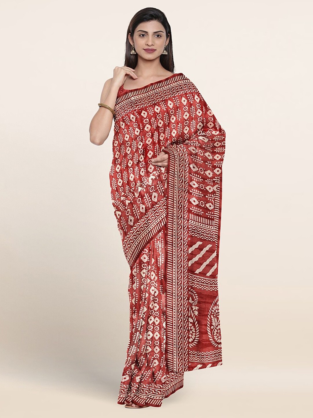 

Pothys Ethnic Motifs Printed Saree, Pink