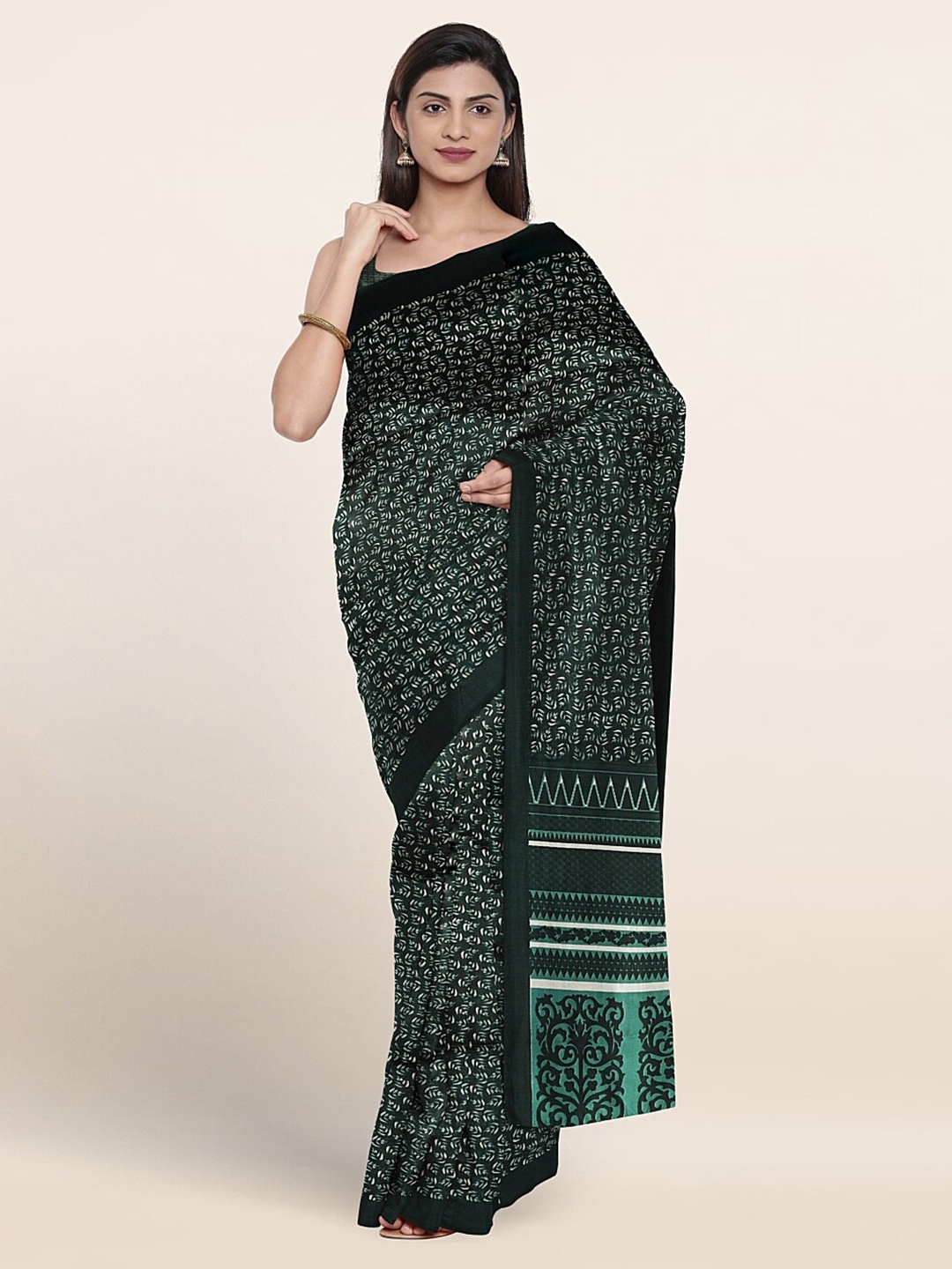 

Pothys Floral Printed Saree, Green