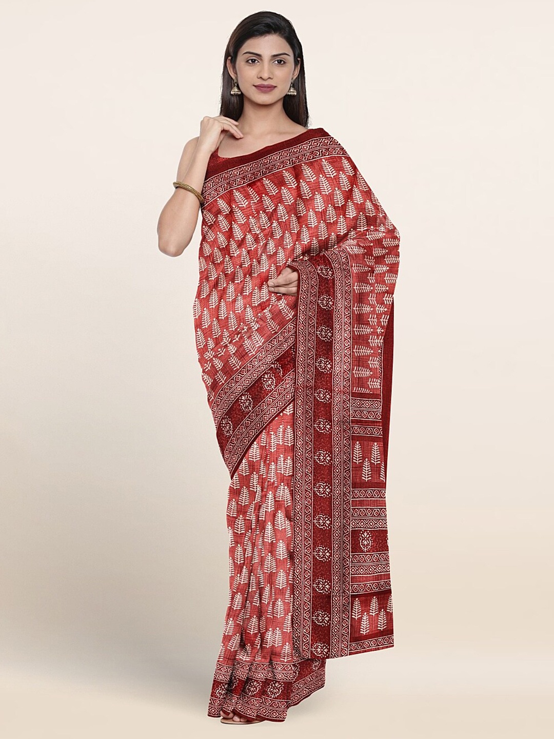 

Pothys Ethnic Motifs Printed Saree, Red