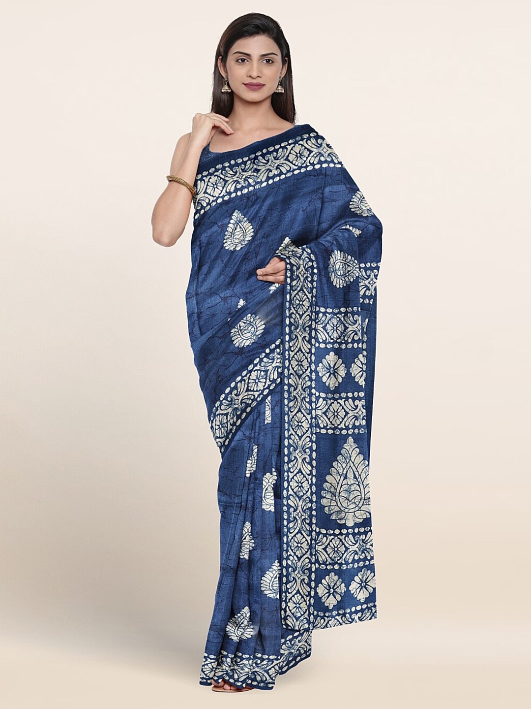 

Pothys Ethnic Motifs Printed Saree, Blue