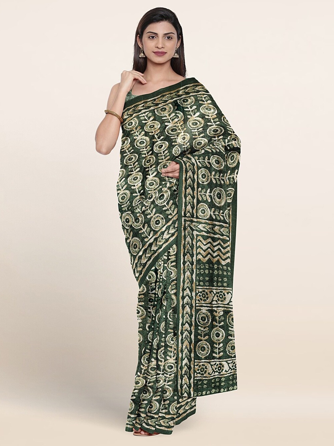 

Pothys Floral Printed Saree, Green