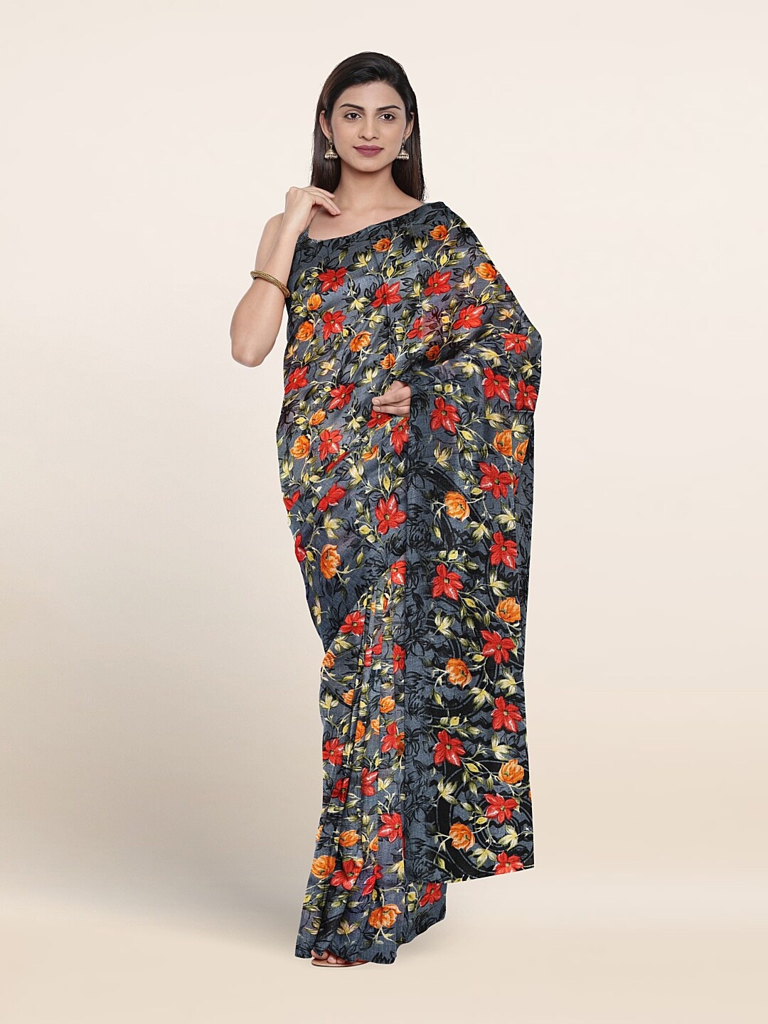 

Pothys Floral Printed Saree, Grey