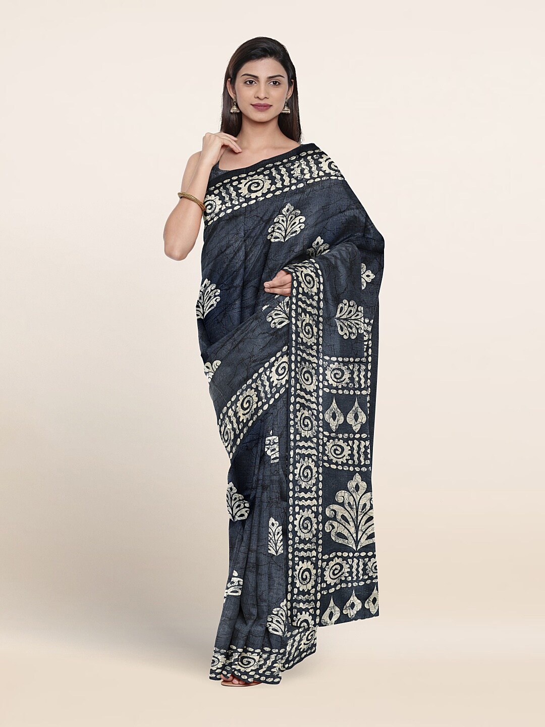 

Pothys Ethnic Motifs Printed Saree, Grey