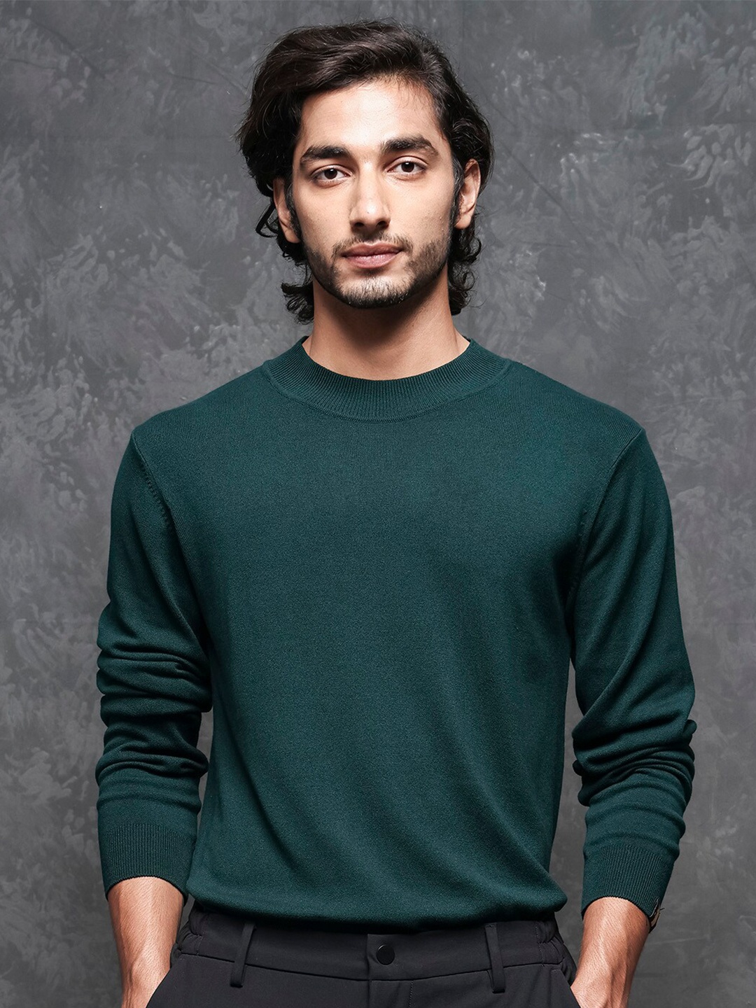 

RARE RABBIT Men Alfo 1 High Neck Sweater, Green