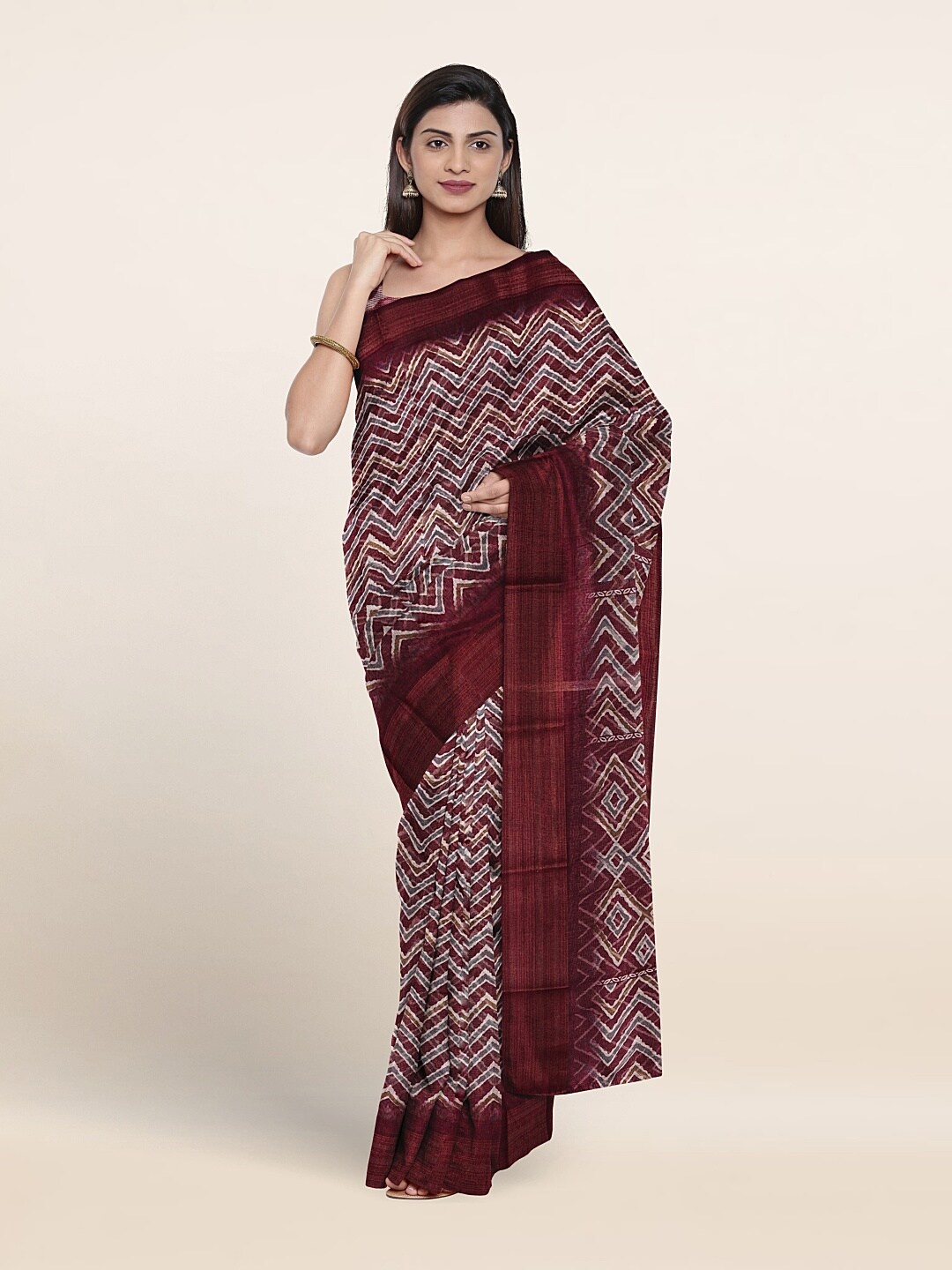 

Pothys Abstract Printed Zari Saree, Violet