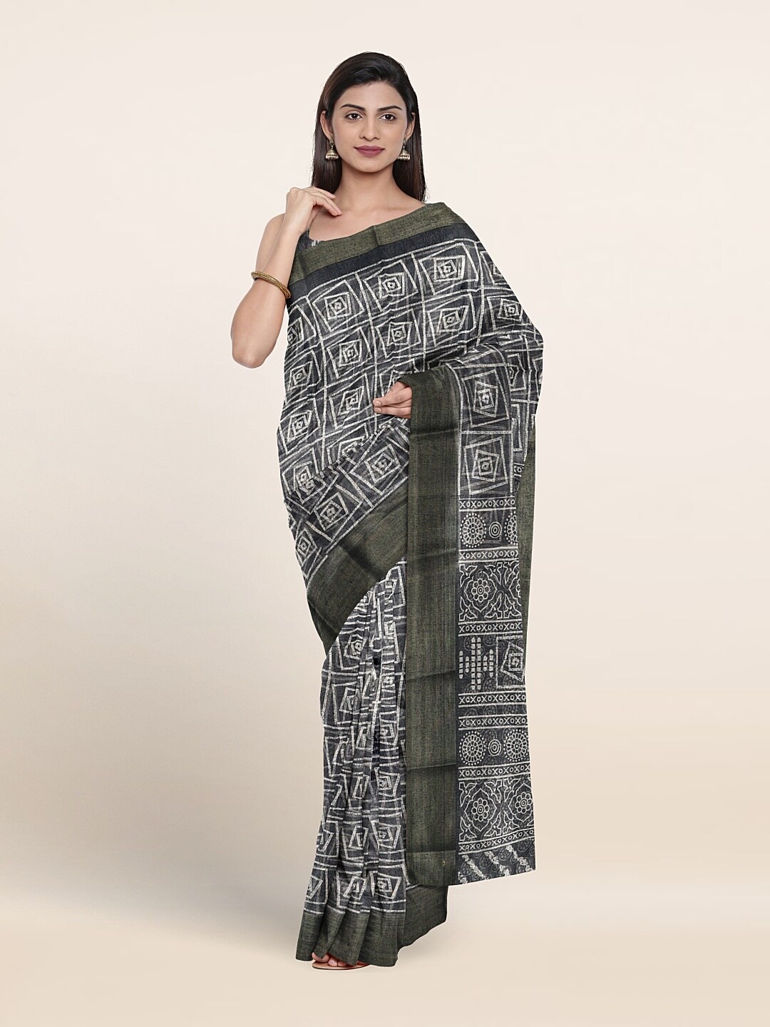 

Pothys Ethnic Motifs Saree, Grey