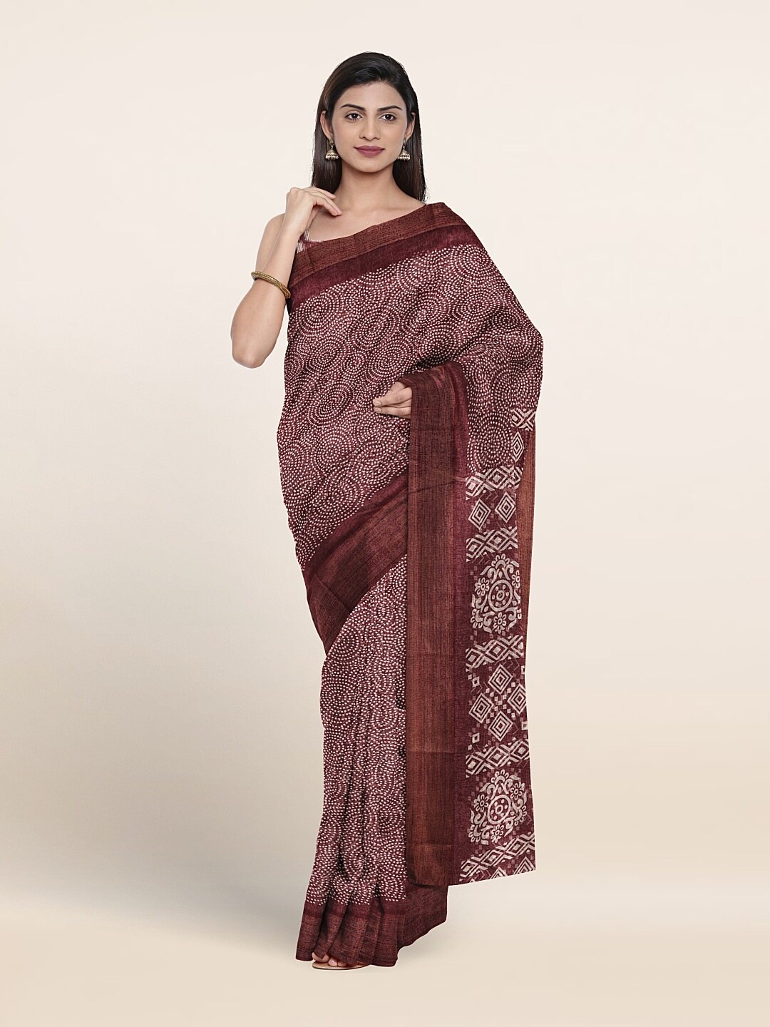 

Pothys Ethnic Motifs Printed Saree, Purple