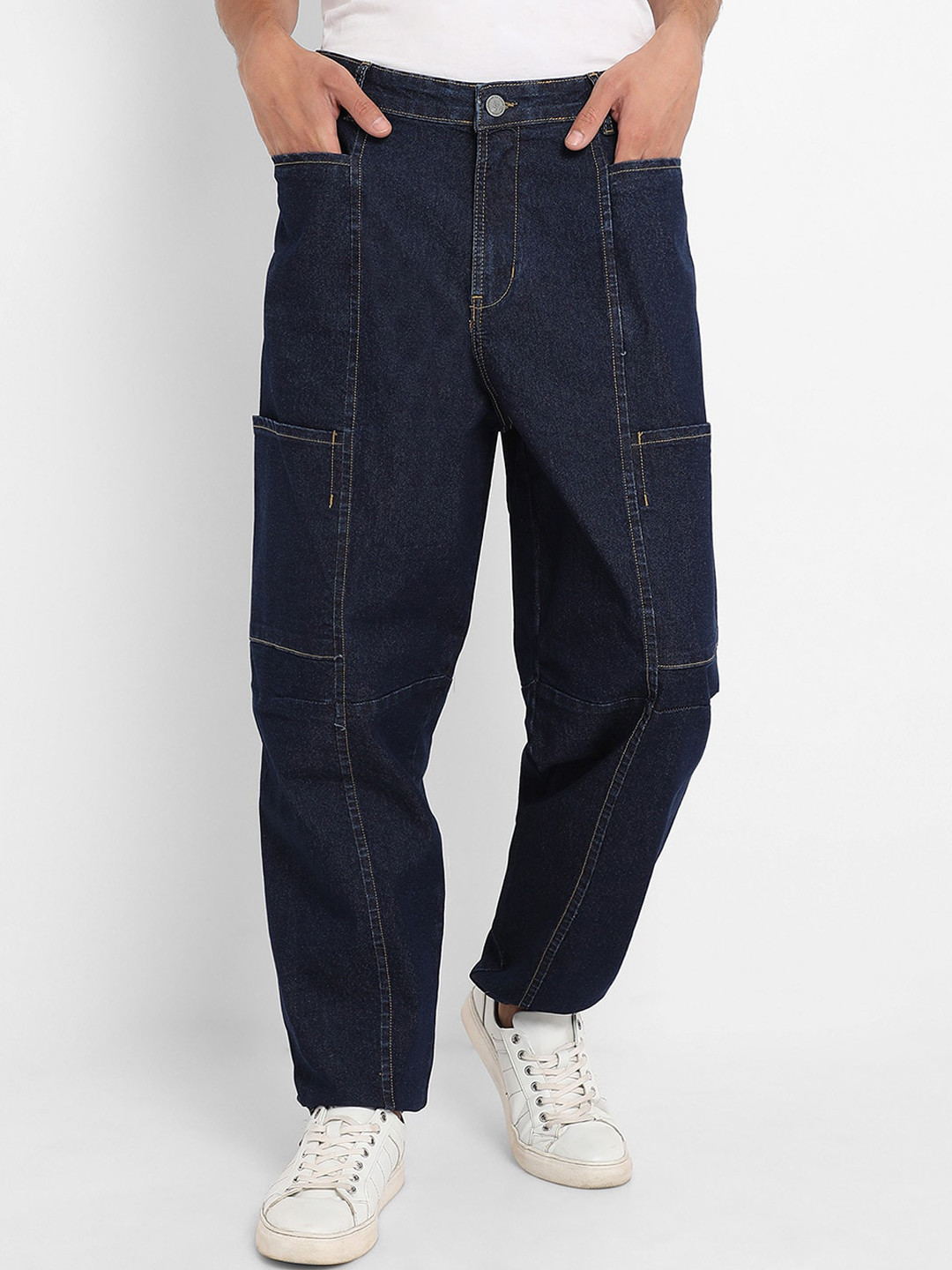 

Campus Sutra Men Maxi Slim Fit Clean Look Cotton Jeans, Navy blue