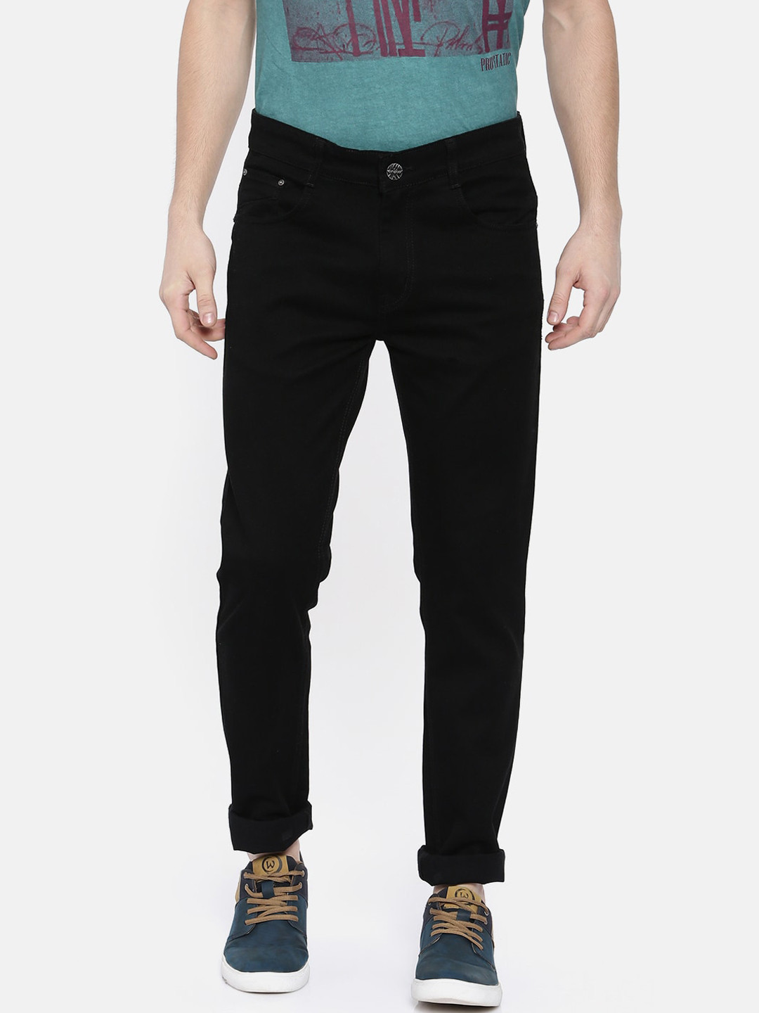 

CINOCCI Men Mid Rise Slim Fit Stretchable Jeans, Black