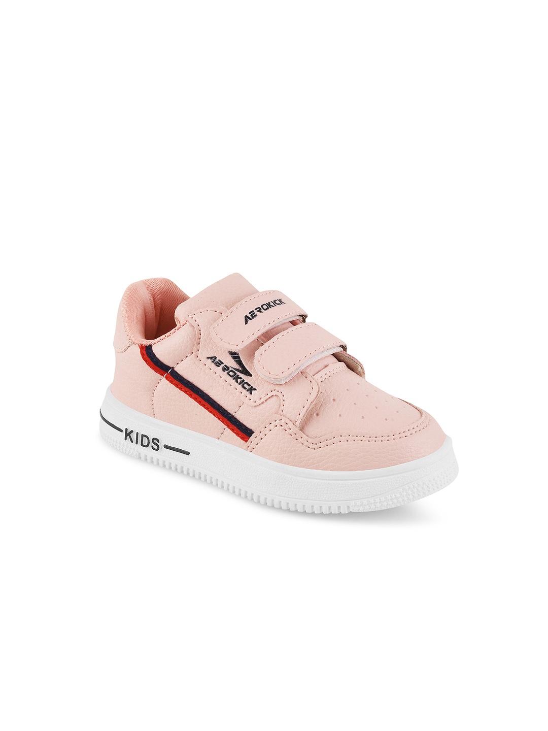 

Lil Lollipop Kids Perforations Comfort Insole Sneakers With Velcro Closure, Pink