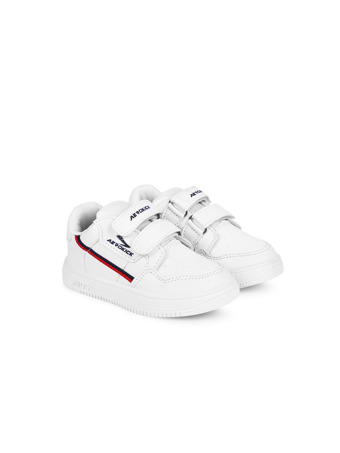 

Lil Lollipop Kids Perforations Comfort Insole Sneakers With Velcro Closure, White