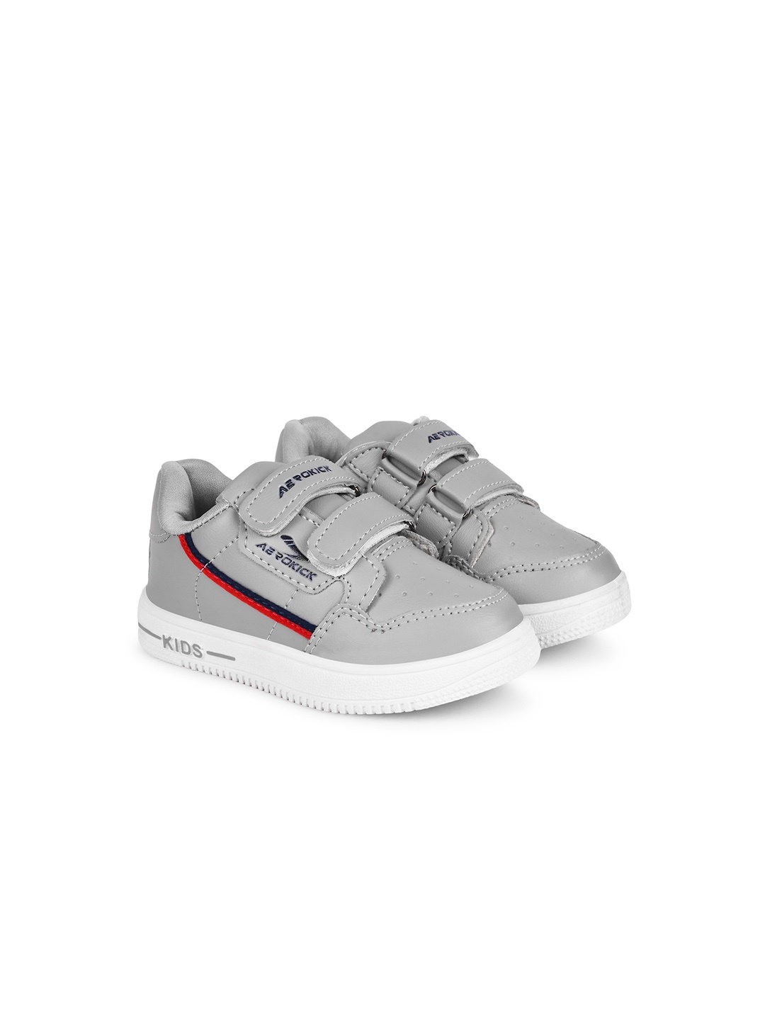 

Lil Lollipop Kids Perforations Comfort Insole Sneakers With Velcro Closure, Grey