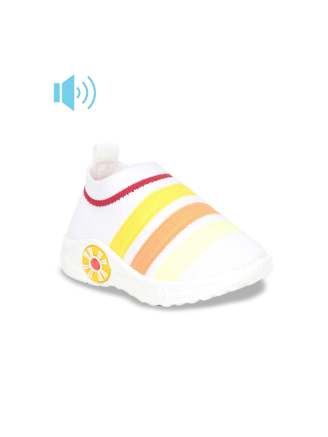 

Lil Lollipop Infants Striped Musical Slip-On Sneakers, White