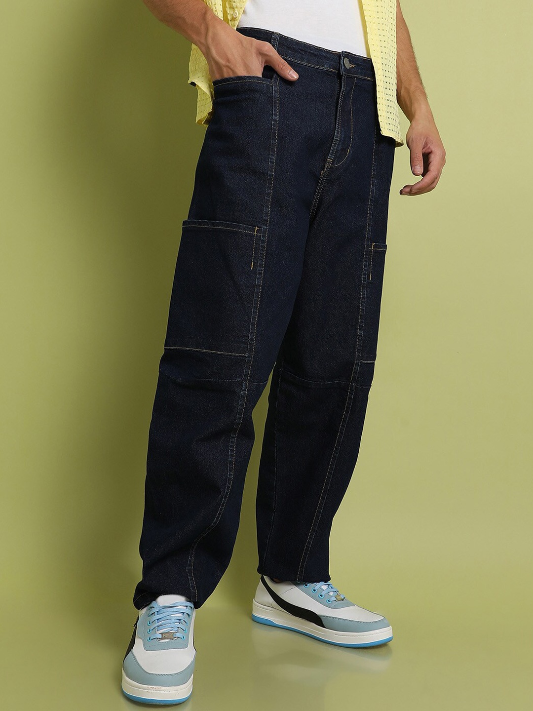 

Campus Sutra Men Maxi Slim Fit Clean Look Cotton Jeans, Navy blue