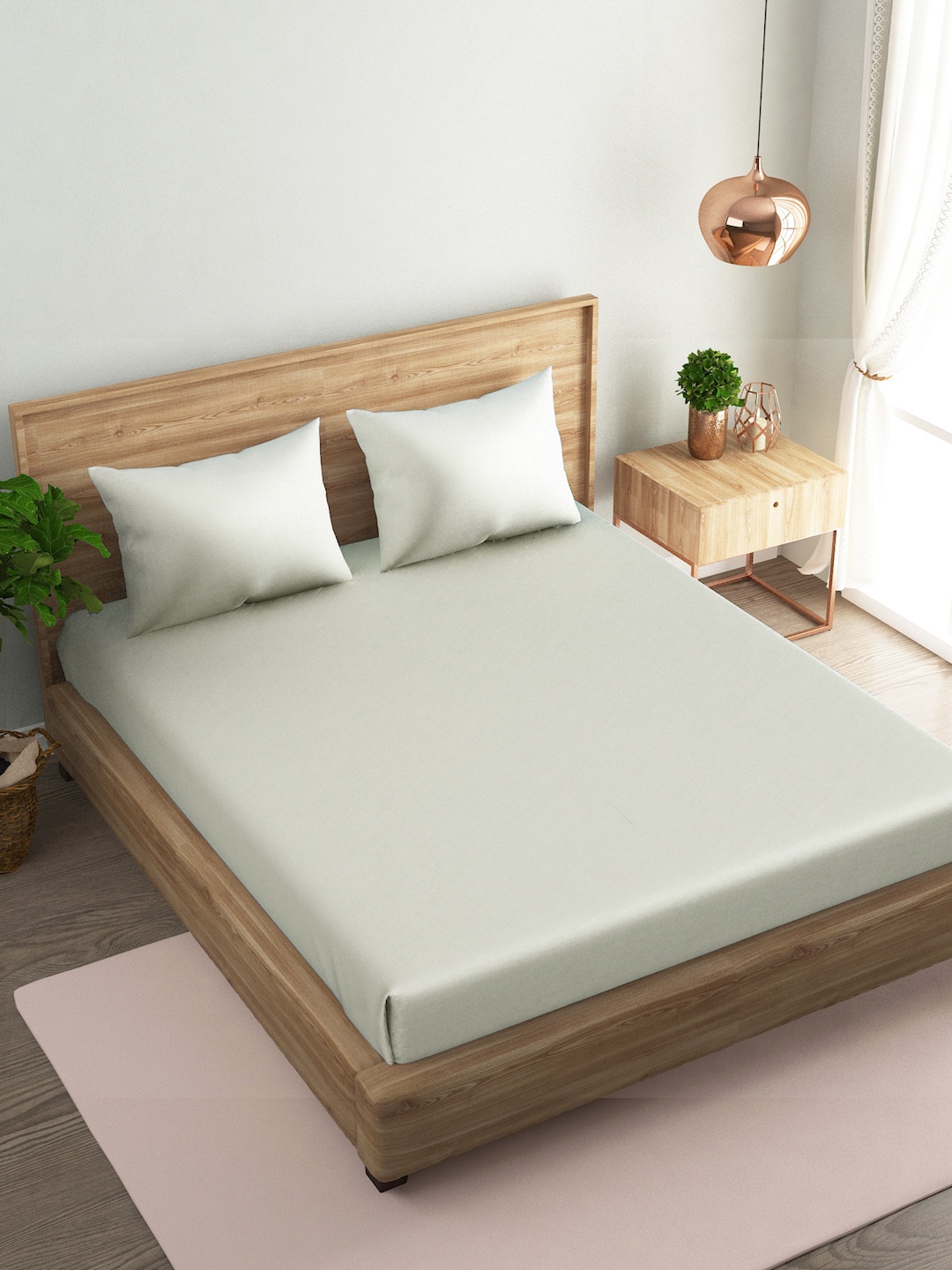 

Naksh White Cotton 210 TC Queen Bedsheet With 2 Pillow Covers