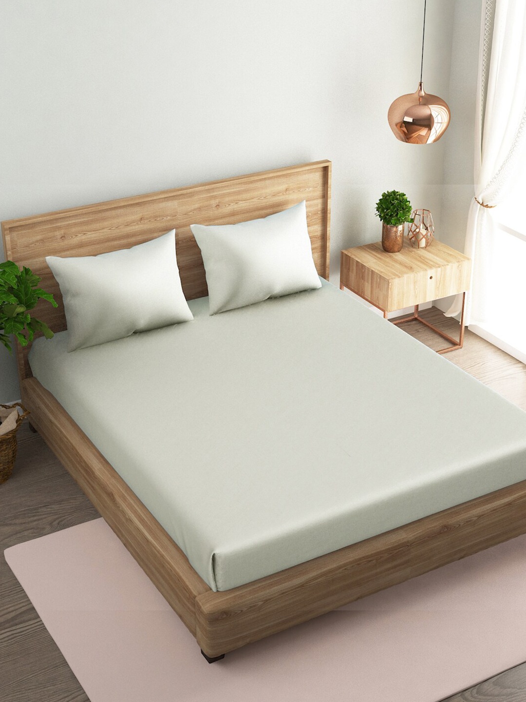 

Naksh White Cotton 210 TC King Bedsheet with 2 Pillow Covers