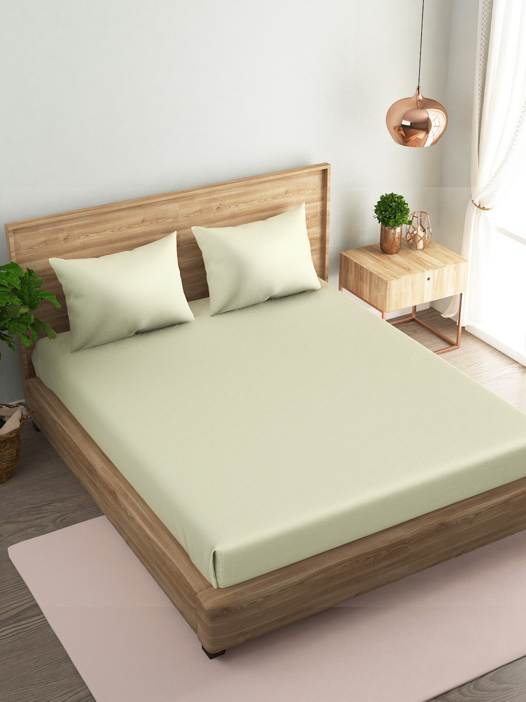 

Naksh Off White Cotton 210 TC Queen Bedsheet with 2 Pillow Covers
