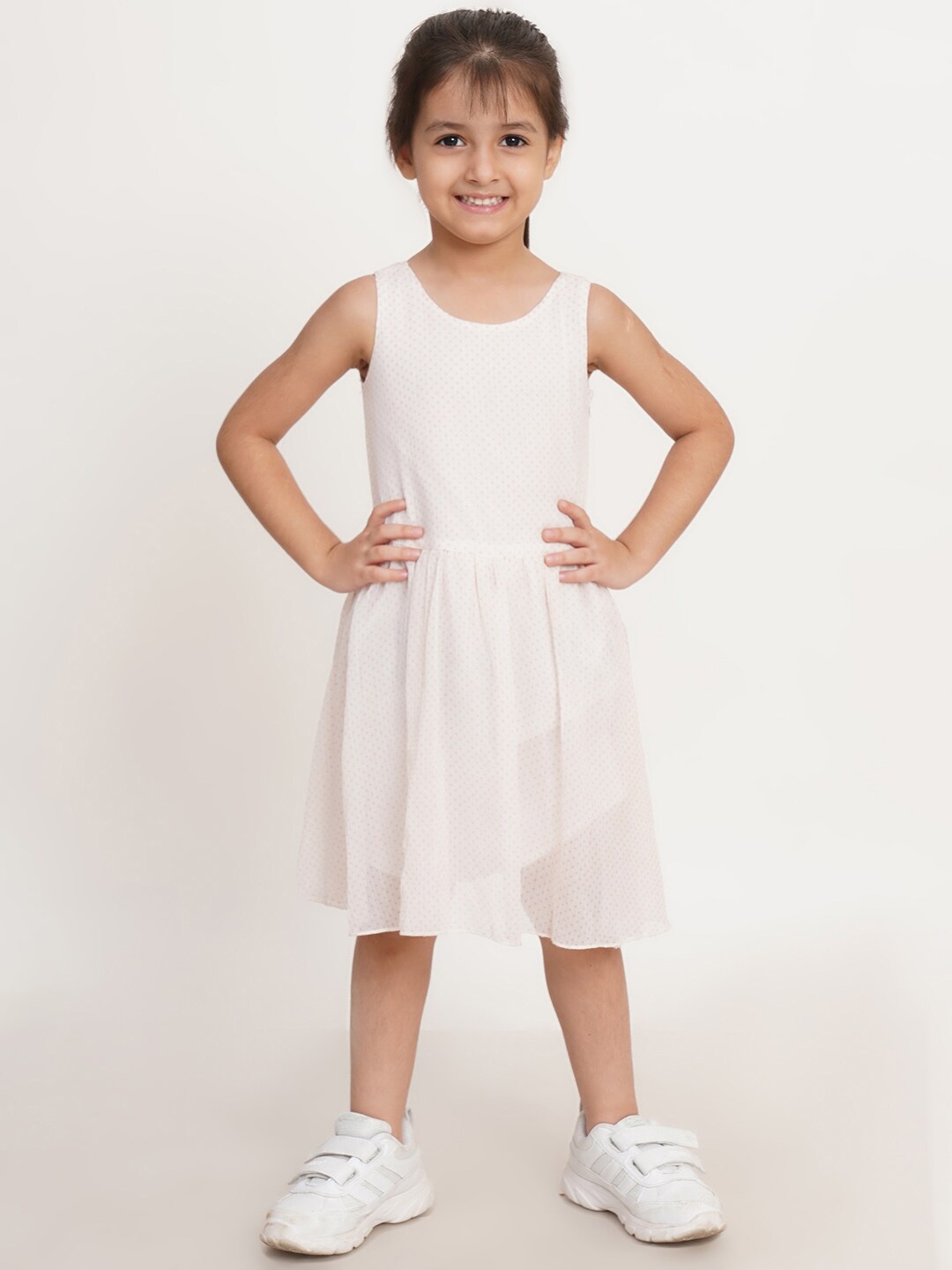 

Creative Kids Girls Printed A-Line Dress, White