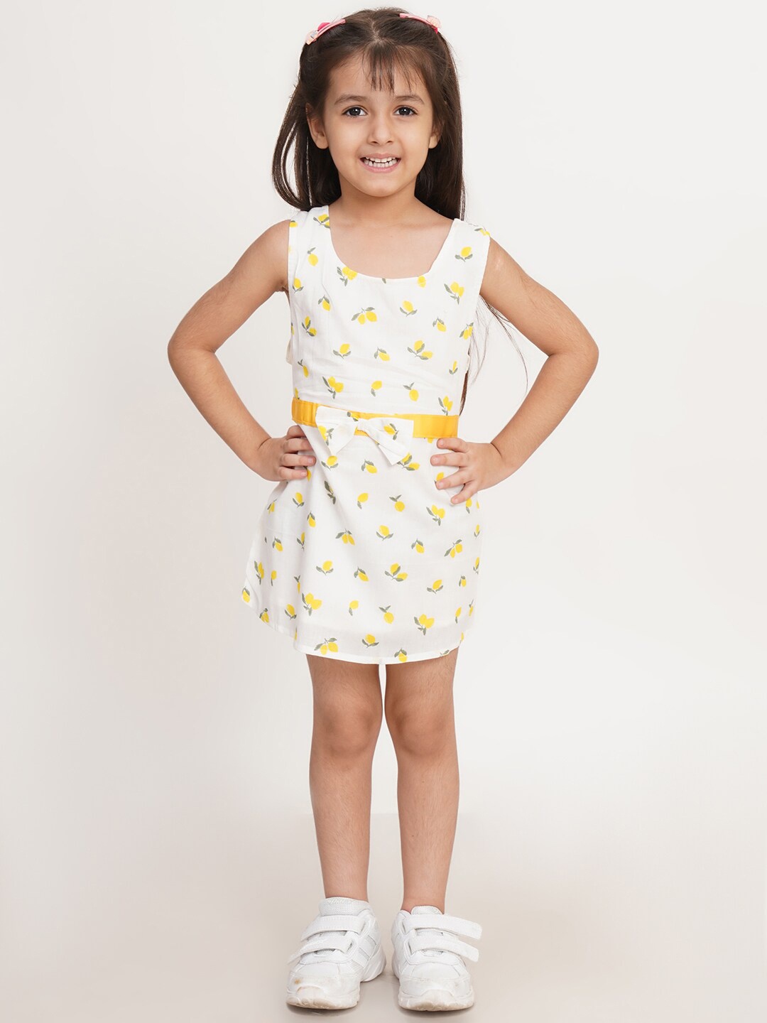 

Creative Kids Infants Conversational Printed Cotton A line Dress, White