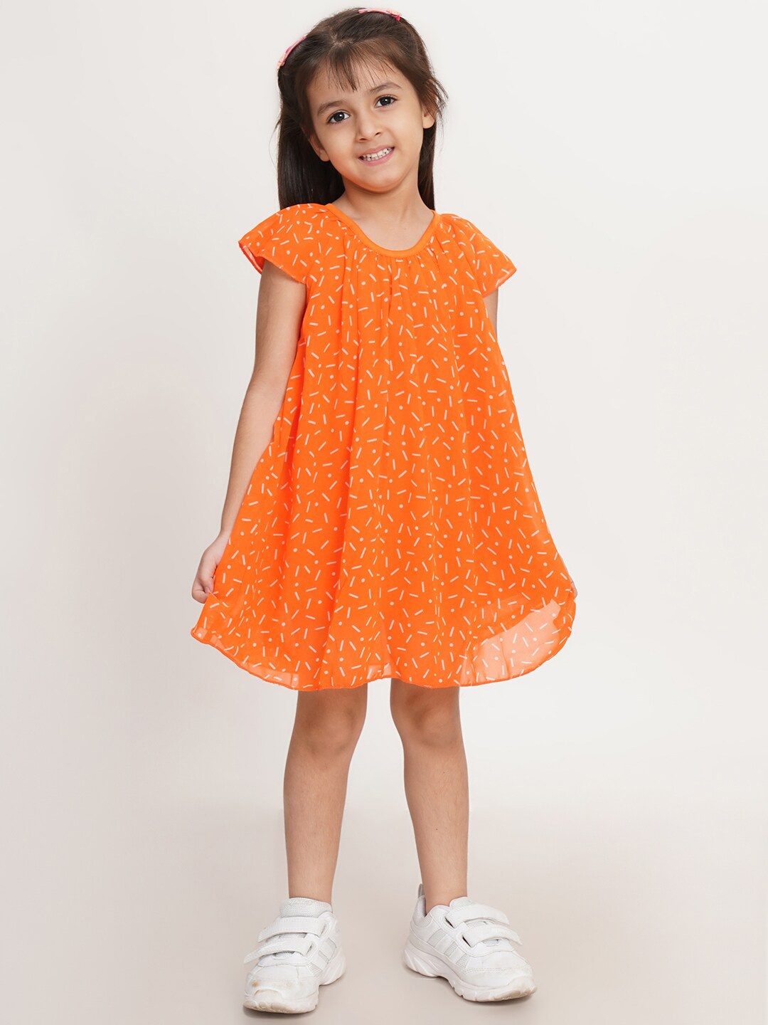 

Creative Kids Infants Conversational Printed A-Line Dress, Orange