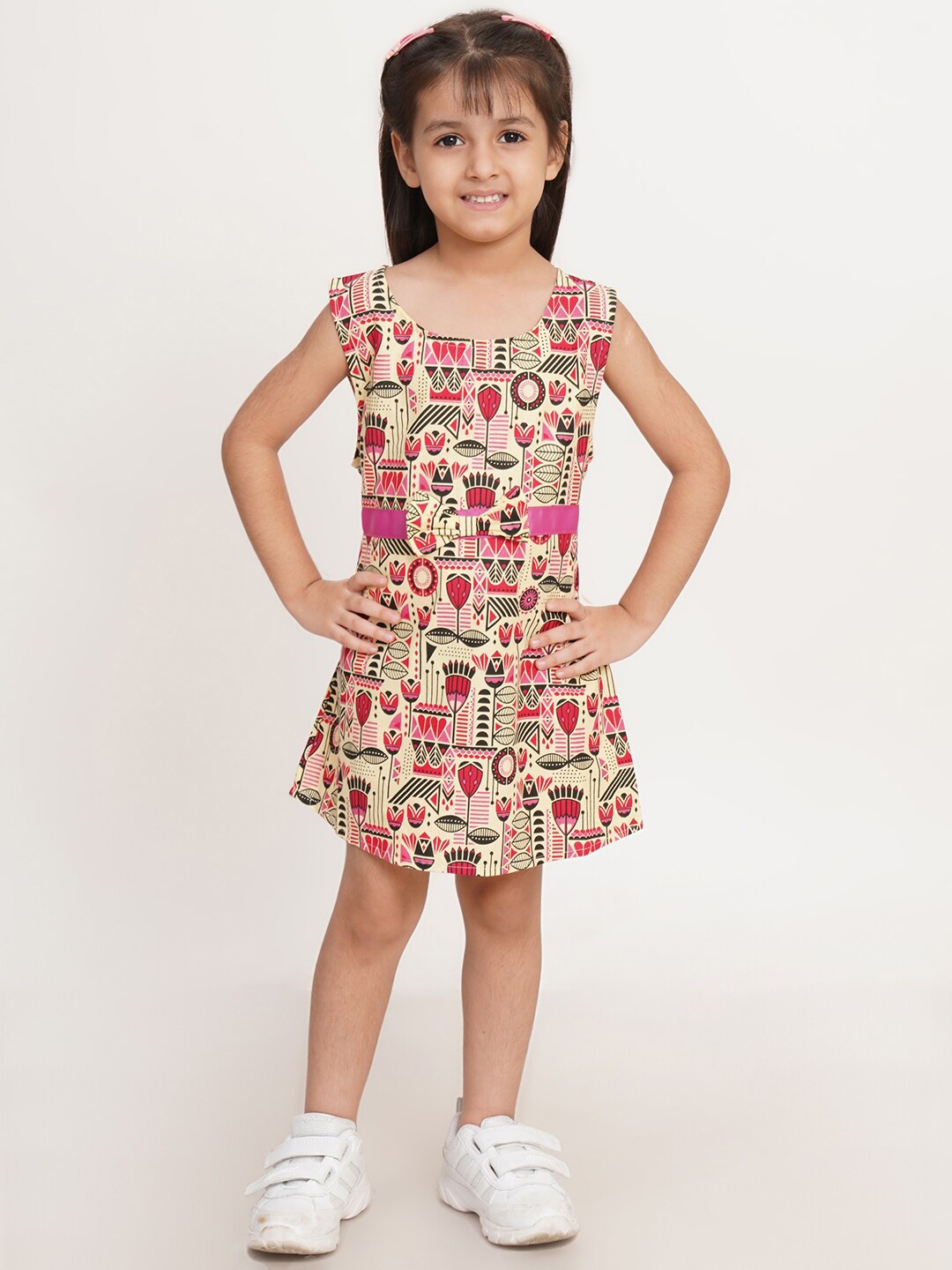 

Creative Kids Ethnic Motifs Printed A-Line Dress, Pink