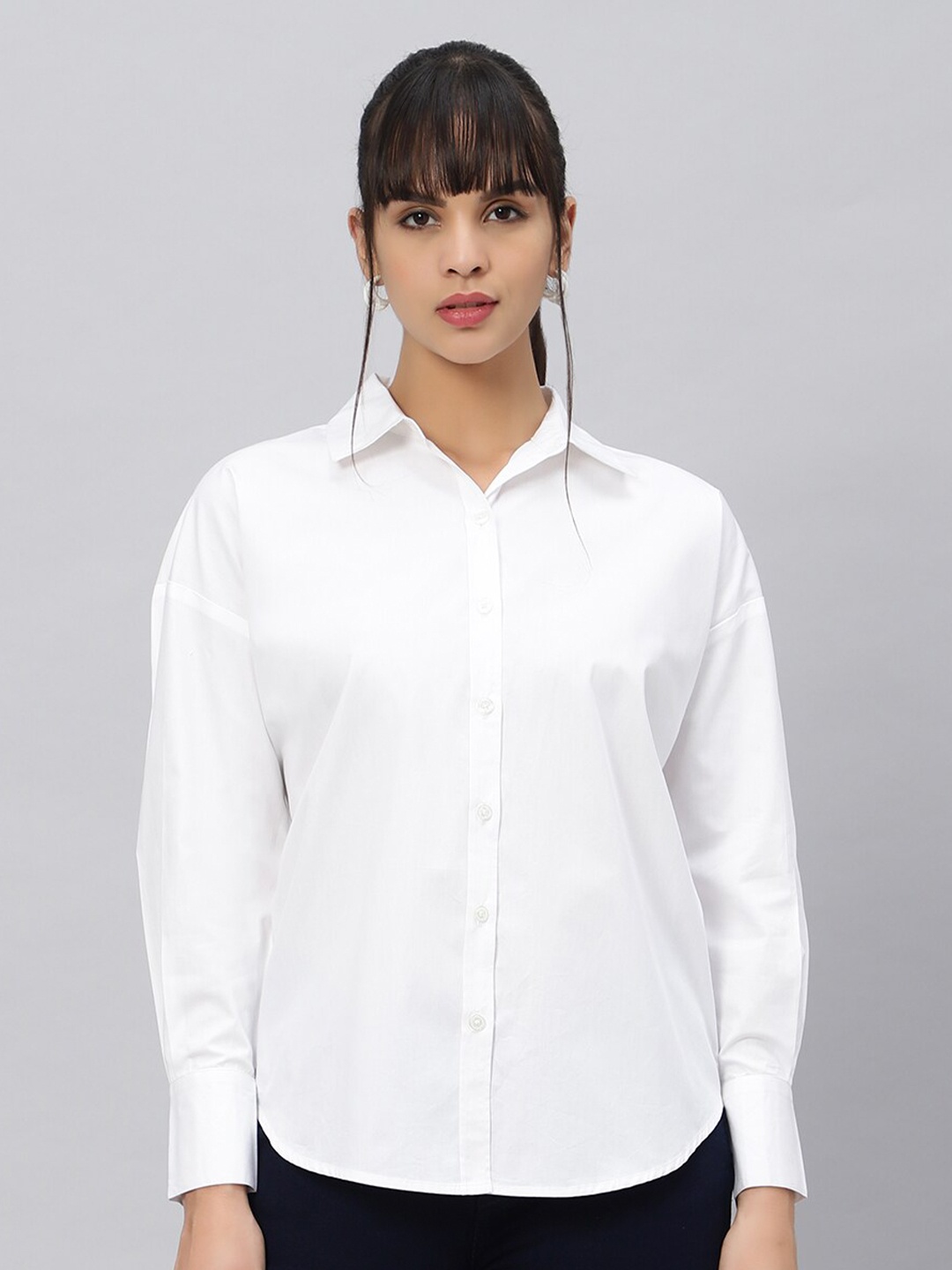 

OUI Comfort Opaque Oversized Casual Shirt, White