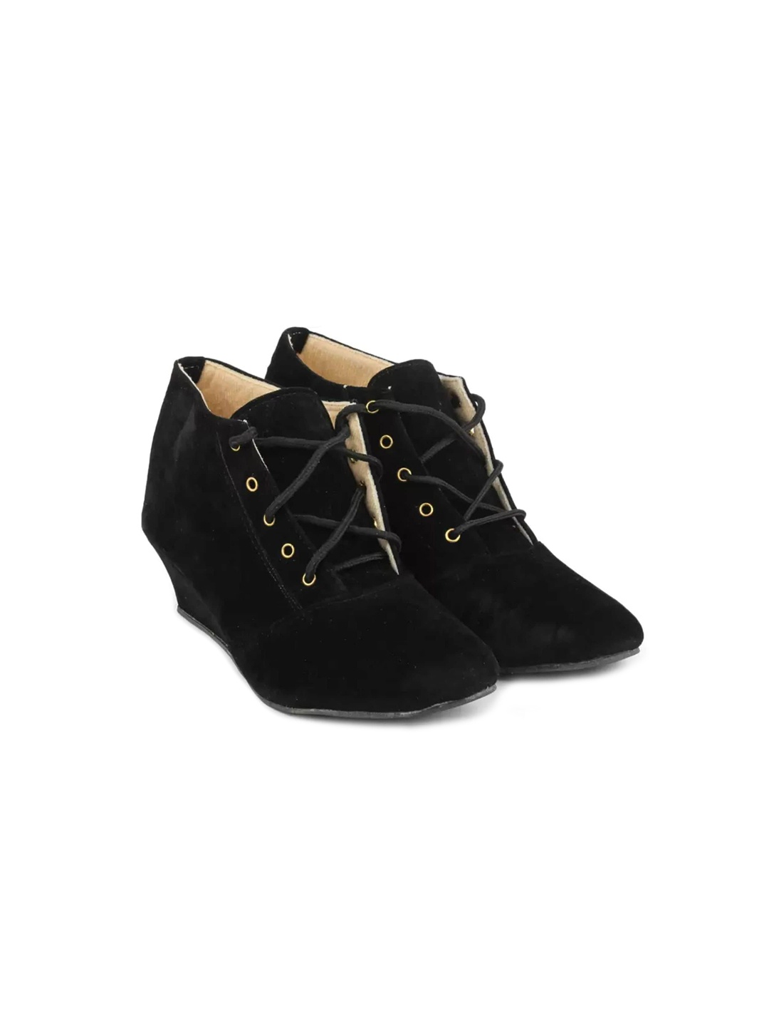 

BAESD Girls Wedge Heeled Suede Regular Boots, Black
