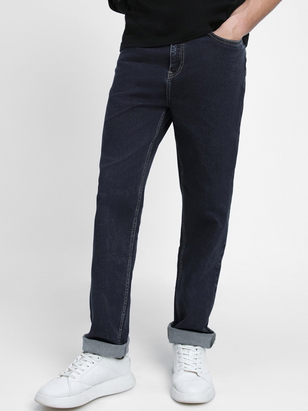 

Dennis Lingo Men Straight Fit Clean Look Stretchable Jeans, Blue