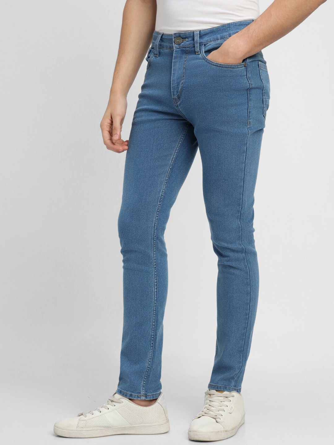 

Dennis Lingo Men Slim Fit Clean Look Light Fade Stretchable Jeans, Blue