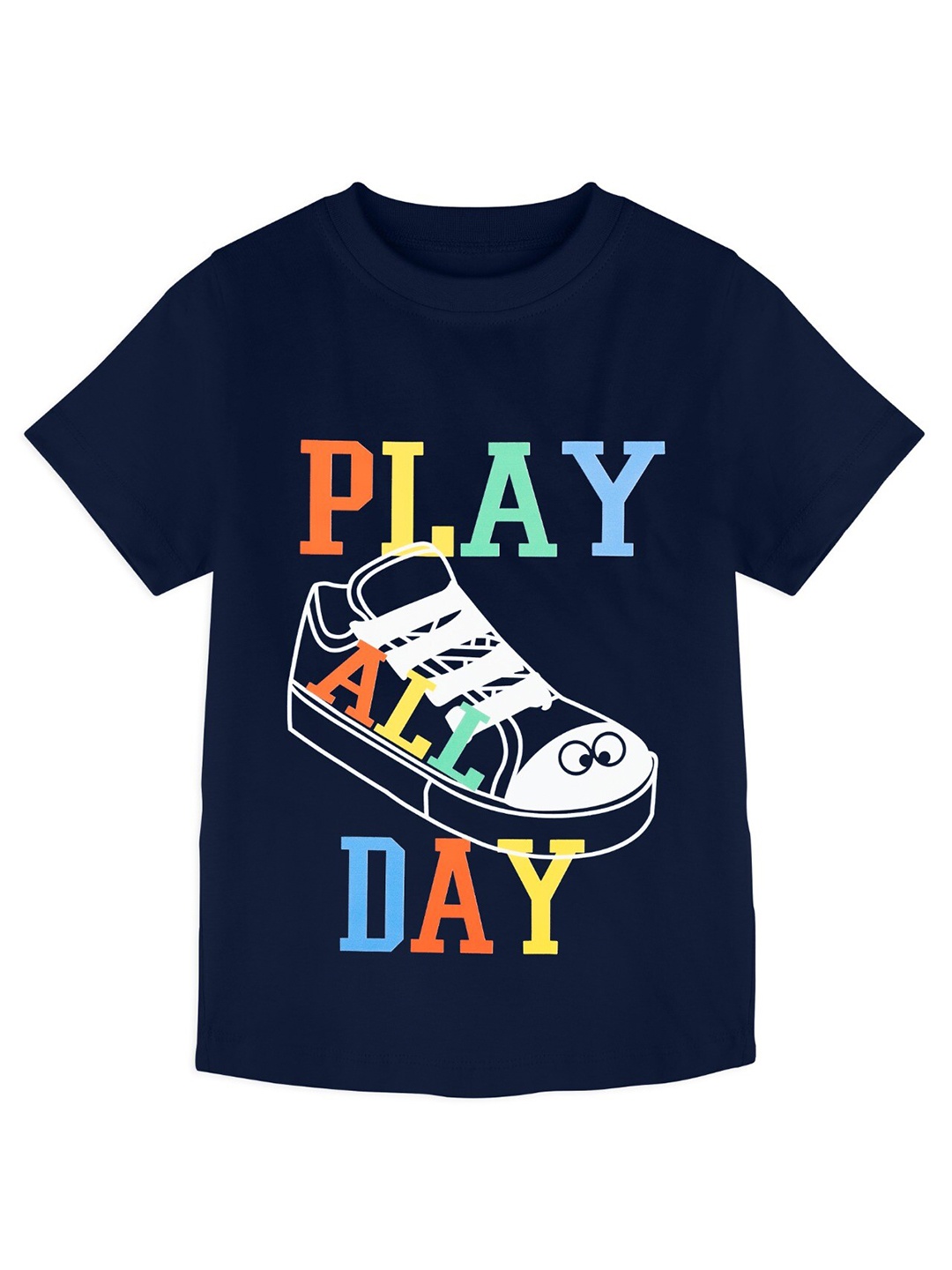 

ZIP ZAP ZOOP Boys Typography Printed Cotton T-shirt, Blue