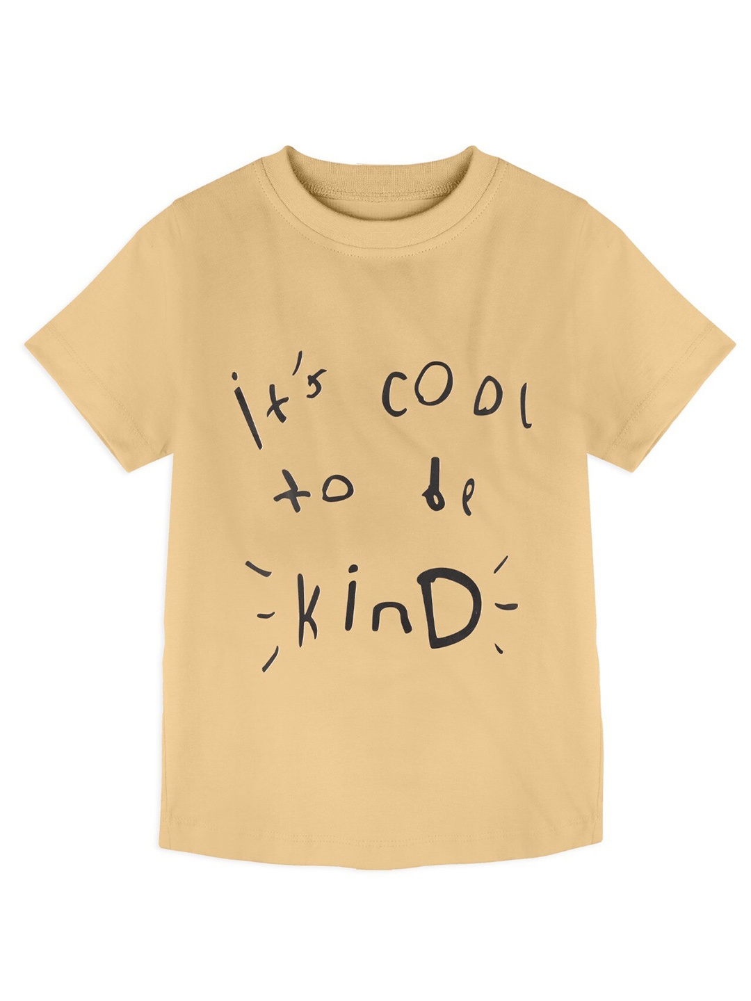 

ZIP ZAP ZOOP Boys Typography Printed Round Neck Cotton Regular T-shirt, Beige