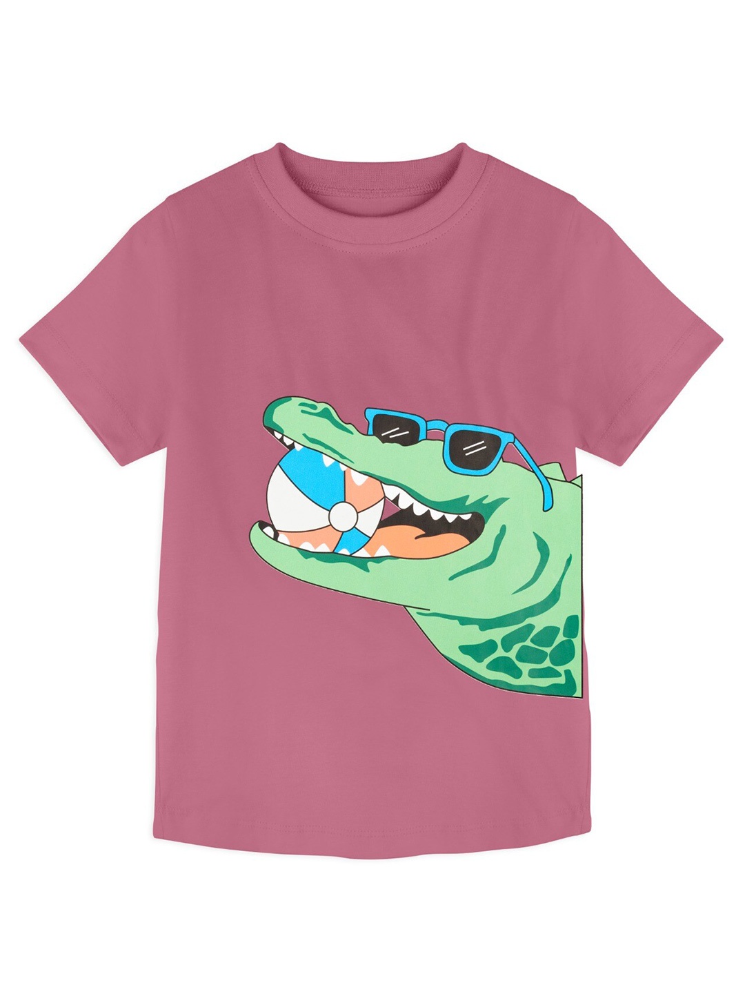 

ZIP ZAP ZOOP Boys Graphic Printed Round Neck Pure Cotton T-shirt, Mauve