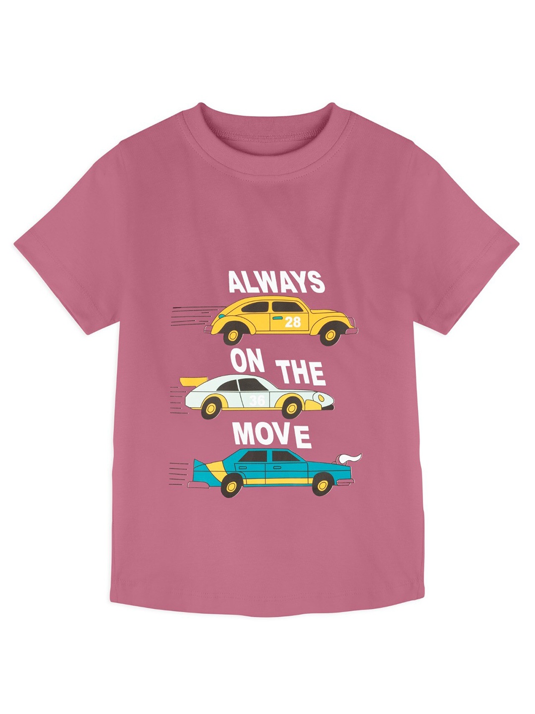 

ZIP ZAP ZOOP Boys Graphic Printed Round Neck Cotton T-Shirt, Purple